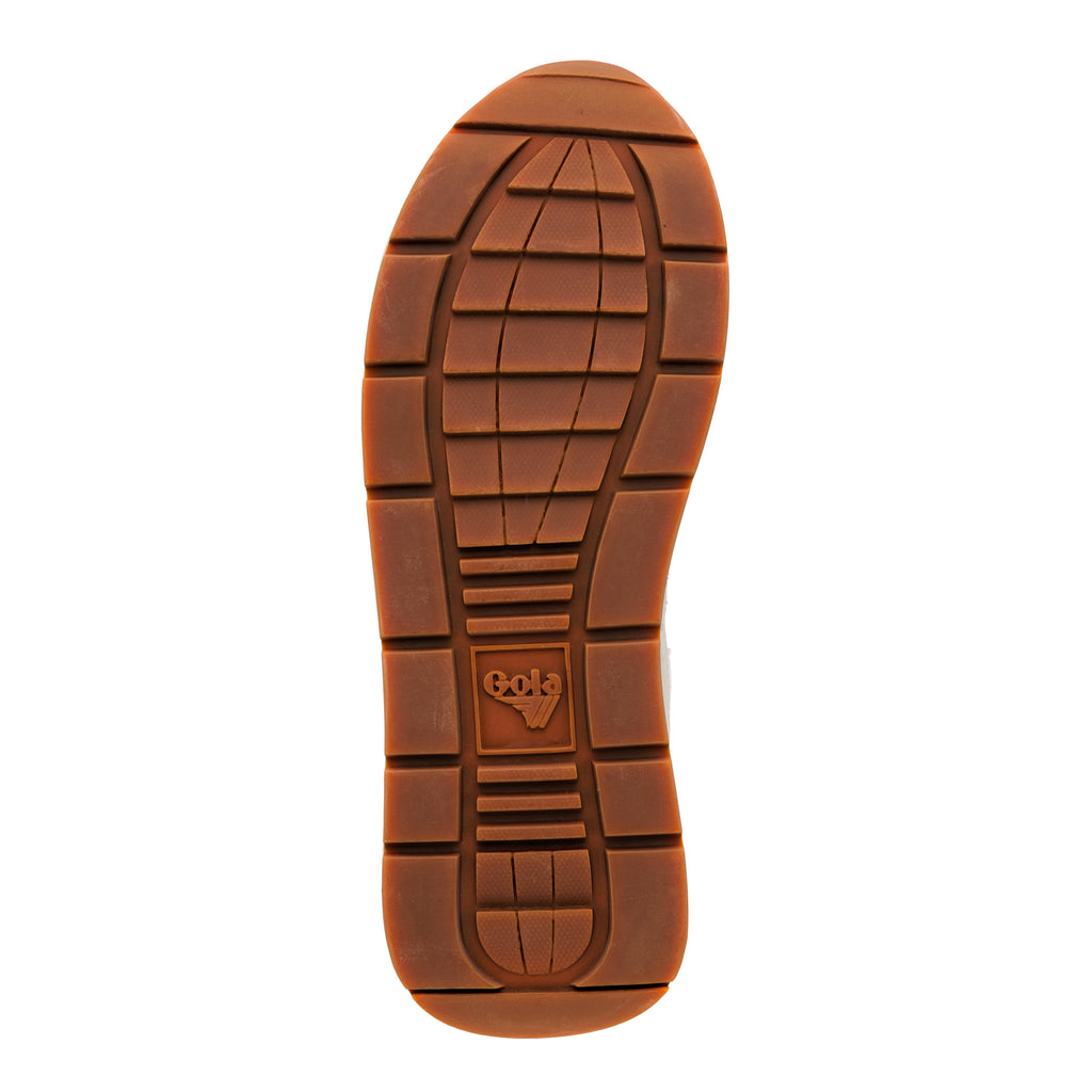 Brown rubber trainer sole with Gola branding