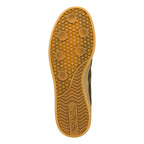 Gum rubber trainer sole with circular tread pattern and Gola branding