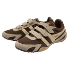 Pair of Gola Harrier velcro trainers in brown and beige