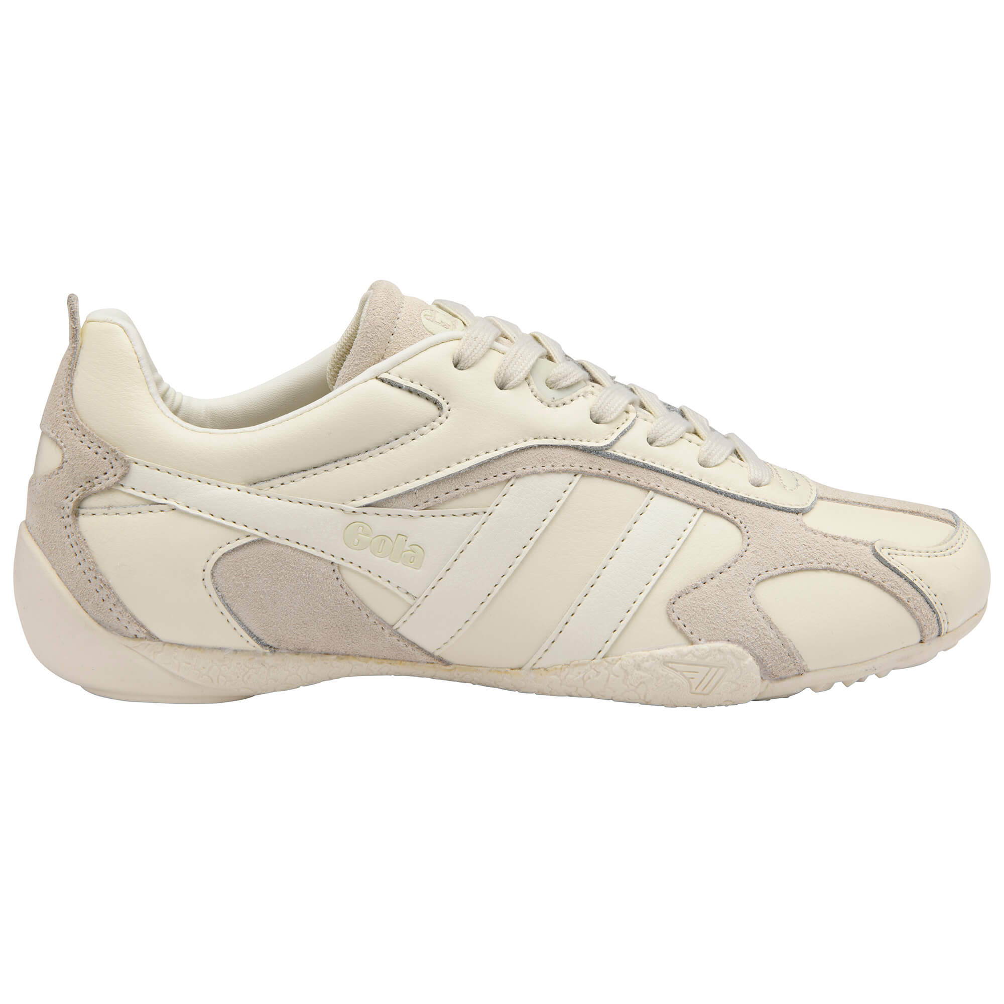 Gola men's trainer in off-white with suede and leather panels