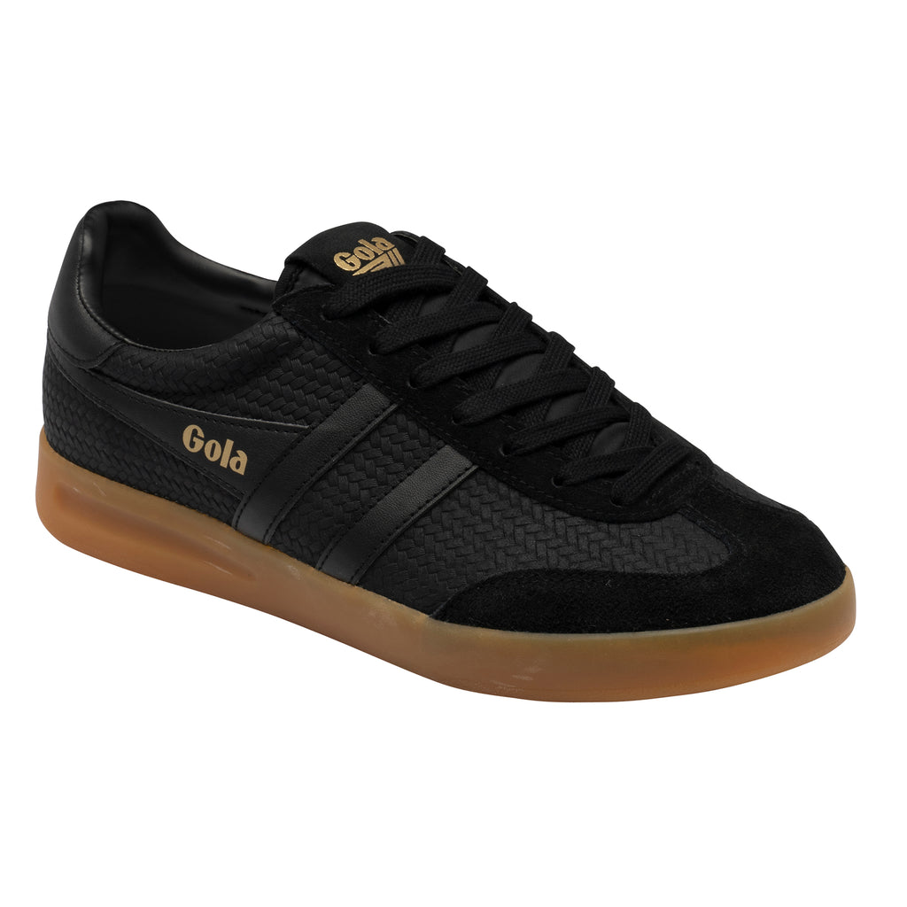 Black Gola Classics trainer with woven texture and gum sole
