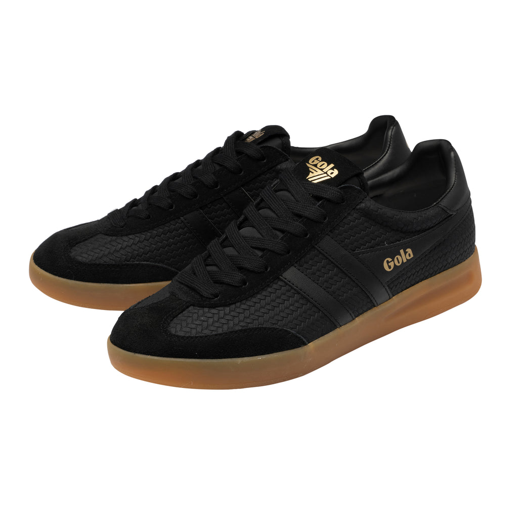 Gola Classics black trainers with woven texture and gum sole