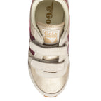 Gola Kids Coaster Velcro trainers in gold and burgundy