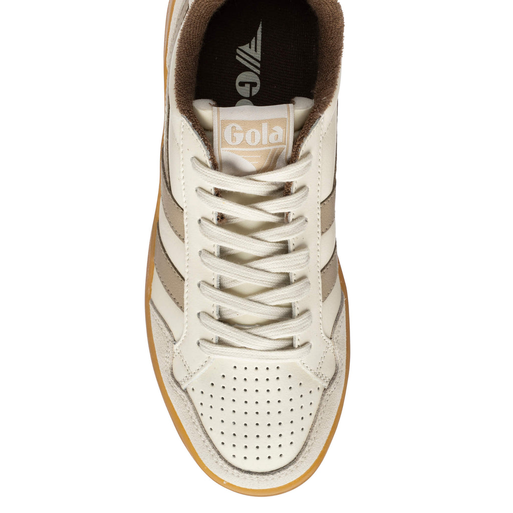 Gola Grandslam Classic trainers in off-white with brown trim