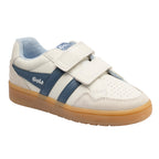 Gola Kids Coaster trainers in off-white and blue with hook and loop fastening