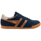 Gola Harrier suede trainers in navy and tan