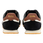 Rear view of two Gola trainers in black, white, and brown