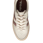 Gola Grandslam Classic Trainers in off-white with two mauve stripes on the side