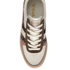 Gola women's trainer in off-white, brown, and leopard print