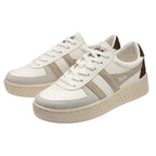 Pair of Gola Grandslam Classic trainers in off-white with beige and brown accents
