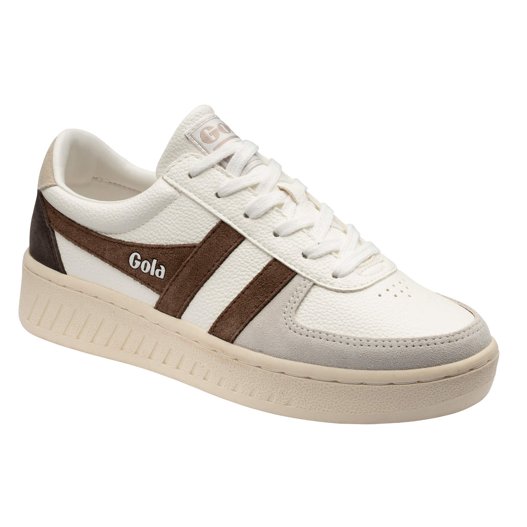 Gola women's trainers in off-white with brown and grey accents