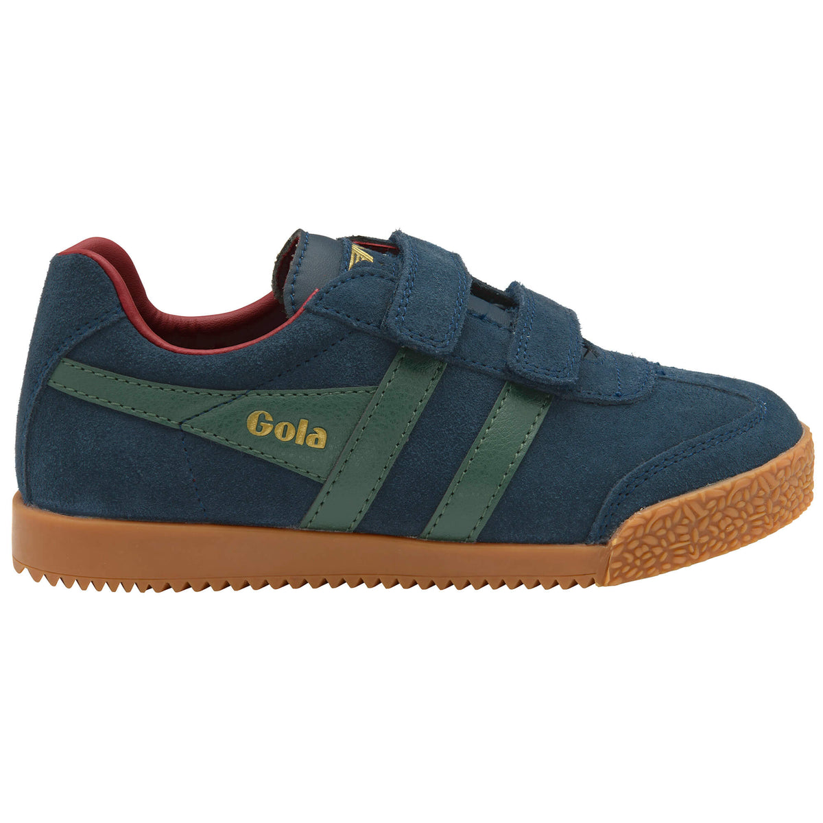 Gola Kids Coaster velcro trainer in navy and green