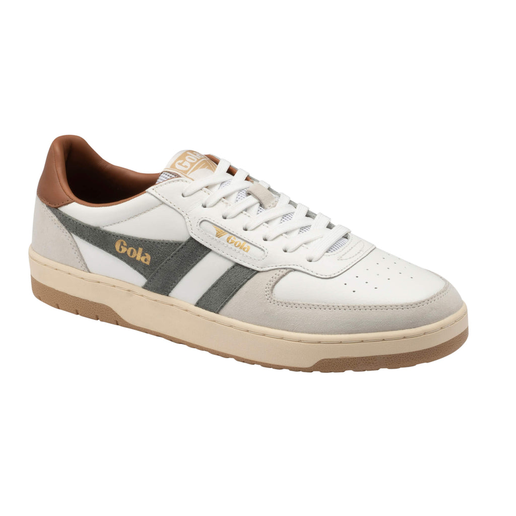Gola Grandslam Classic trainer in off-white, grey, and brown