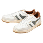 Pair of Gola Grandslam Classic trainers in white, grey, and brown