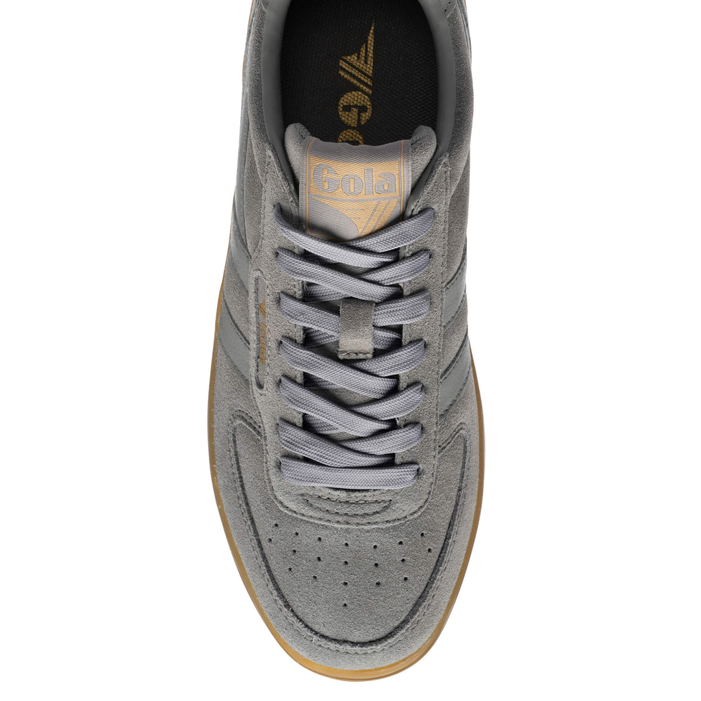 Grey Gola trainers with a gum sole
