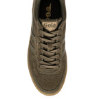 Gola men's trainer in khaki suede with gum sole