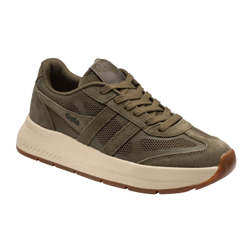 Gola Classics women's trainer in khaki with a cream sole