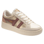 Gola women's trainer in gold, off-white, and pink with a thick sole