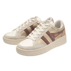 Pair of Gola trainers in cream, gold, and maroon