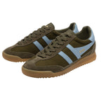 Gola Harrier trainers in khaki with light blue stripes