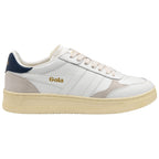 Gola Grandslam Classic Trainers in off-white with navy heel tab and cream sole