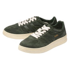 Pair of Gola trainers in dark green suede with cream laces and soles
