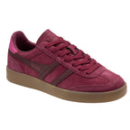 Gola Elan suede trainers in burgundy with a gum sole