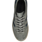 Grey Gola trainer with navy stripes and laces