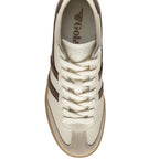 Cream and brown Gola trainer with cream laces