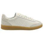 White Adidas trainers with a gum sole