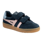 Gola Kids Coaster velcro trainer in navy and pink