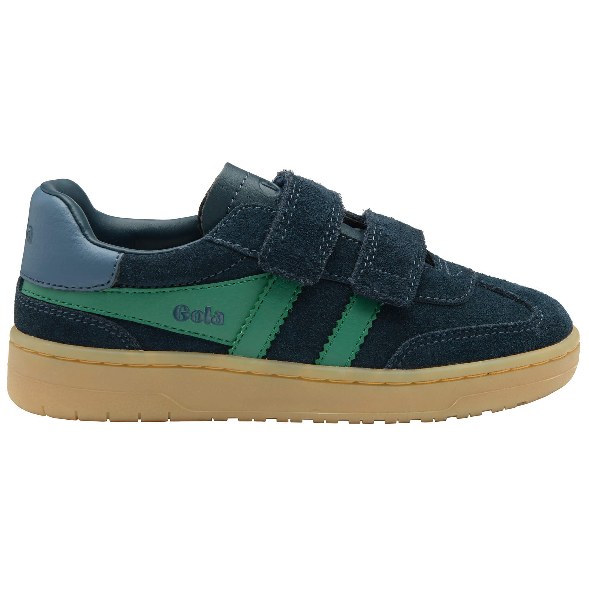 Gola Kids Coaster velcro trainer in navy and green